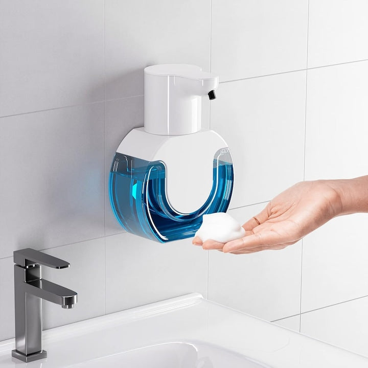 Dozator automat de sapun lichid  Wacorresi  Dozator Automat Sapun Lichid cu Spuma  Prindere de Perete  Senzor de Miscare  Fara Atingere  Incarcare USB  420 ml  4 Nivele de Viteza  Impermeabil IPX5  173x126x56.45mm  Alb/transparent
