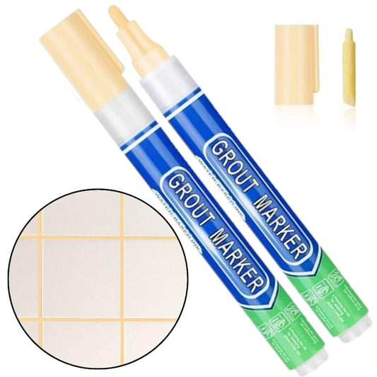 Set 2 Markere TrioStore® Corectoare Permanente Pentru Rosturi  Marker Permanent Pentru Rosturi Gresie Si Faianta  Marker Corector Rosturi Cu Pasta Densa  Marker Corector Gresie Cu Uscare Rapida  Marker Faianta Crem Cu Cap De Rezerva Pentru Reimprospatare