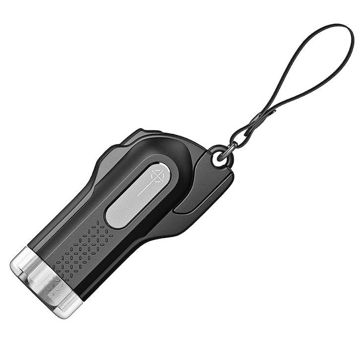 Set 1Emergency Car Window Breaker Keychain 3-in-1 for Car Window Breaking, Seatbelt Cutting, and Emergency Whistle - Black