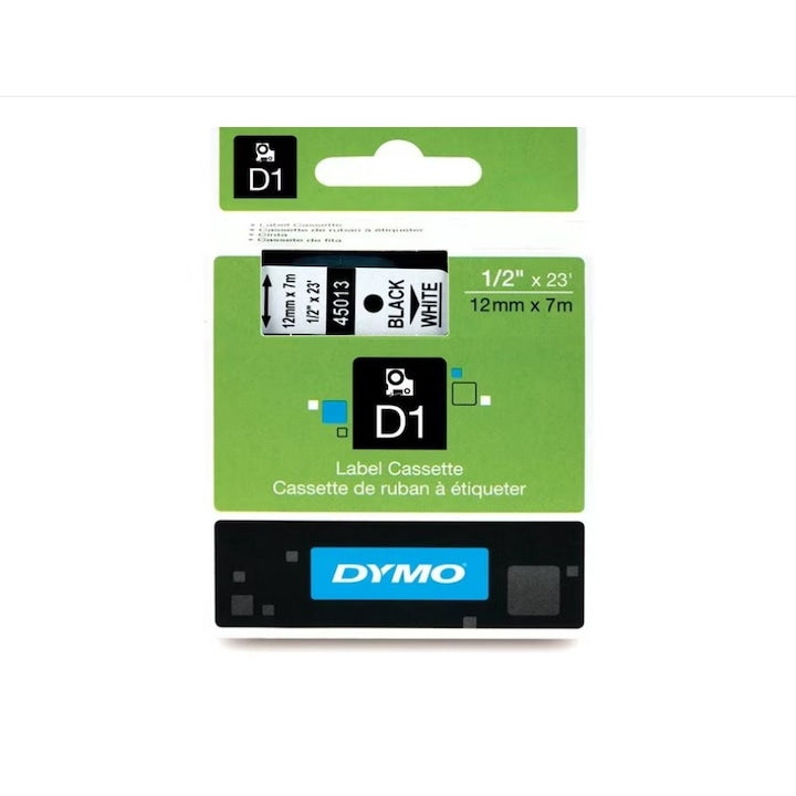 Banda laminata Dymo D1 DY45013 12mm X 7m  Negru/Alb