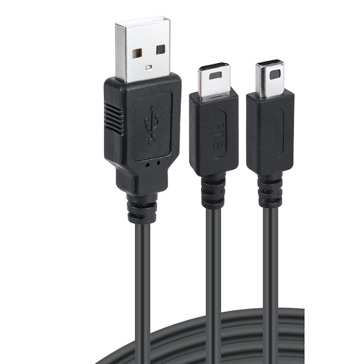 Incarcator USB 2 in 1  Compatibil 3DS/3DS XL/2DS/2DS XL/DSi/DSi XL/DS  1.2m  Negru