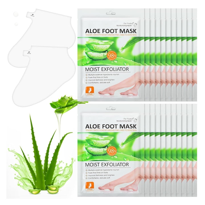 Sosete cu Masca Exfolianta pentru Picioare  SINBINTA  5 Perechi  Elimina pielea moarta si hidrateaza  Ingredientele Naturale pentru Ingrijire Profunda a Picioarelor  Aloe Vera