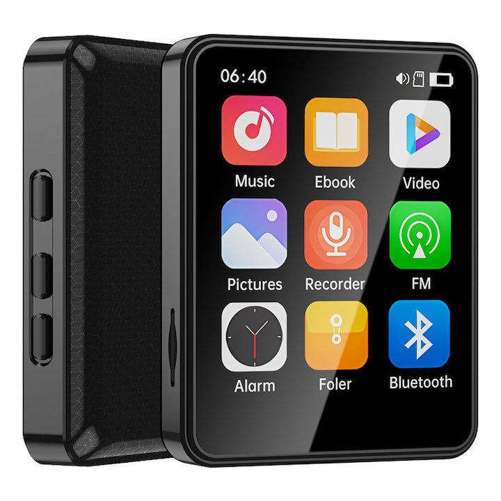Touchscreen MP3 Player Rqiurpn 32GB Bluetooth FM Radio E-book Reading Voice Recorder Images 2.4inch Black