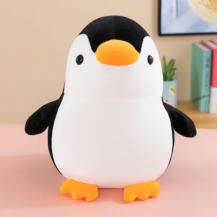 Pinguin de Plus 45 cm  Jucarie Realista cu Umplutura din Puf Sintetic  Husa Detasabila cu Fermoar Ascuns  Papusa Moale pentru Copii  Alb/Negru