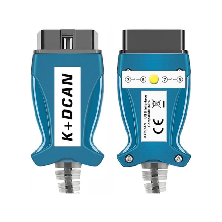 Instrument de diagnosticare avansat K-DCAN BMW  dotat cu un cablu de diagnosticare auto cu interfata USB OBD. Include software-ul ISTA D  suporta codarea FT232RL NCS si functionalitatea de programare Winkfp Tool32. Echipat cu un comutator (placa alba)