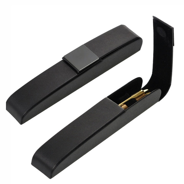Etui Negru  Set 2  din piele  Toc pentru Pix/Stilou  Cu inchidere magnetica  Pentru 1 instrumente de scris  Impermeabil si rezistent la uzura  YQLAFT