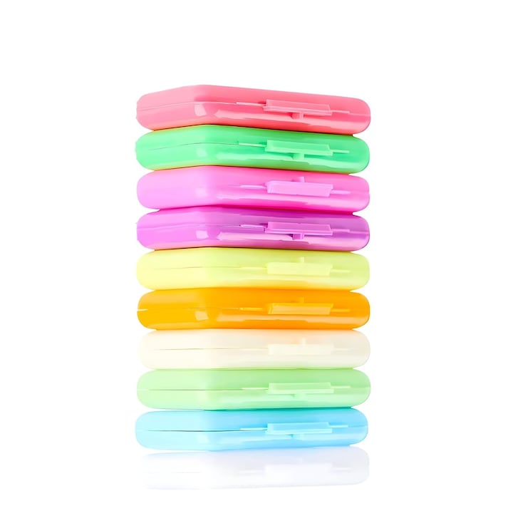 Set 10 cutii ceara dentara JENUOS  non-toxica  transparenta  15gr  multicolor  pentru aparat dentar