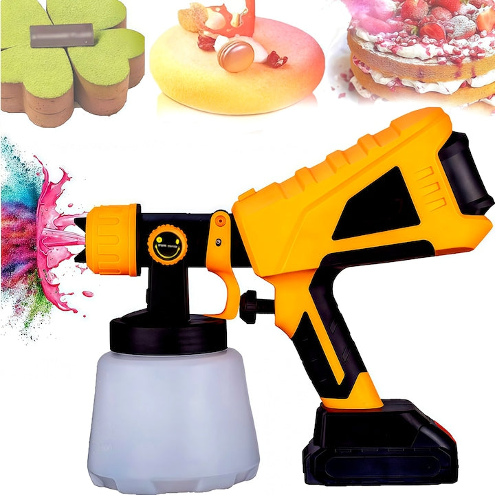 Electric Paint Spray Gun Cordless Paint Gun Battery and charger not included 600W For car primers furniture surface spraying Easy to clean Yellow