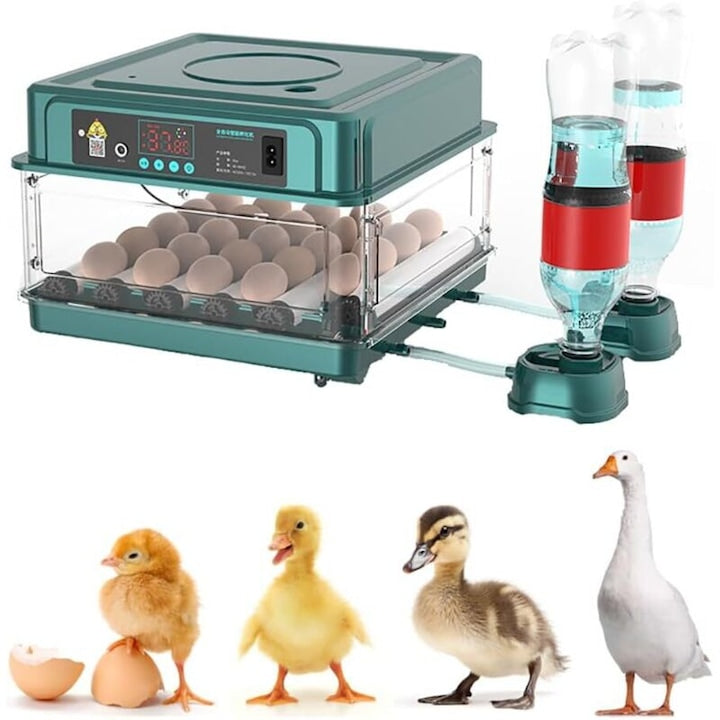 Incubator oua digital automat  control temperatura si umiditate  rotire oua automata  multicolor  dimensiuni variabile