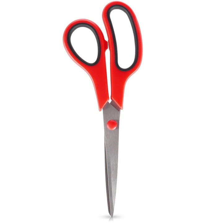 Foarfeca Din Otel  Orion  21 cm  Lama Din Otel Inoxidabil De Cea Mai Buna Calitate  Manere Din Plastic  Manere Ergonomice Care Se Potriveste Confortabil In Mana  Utile Pentru Taierea Hartiei  Materialelor Textile  Benzii Sau A Firelor  Rosu