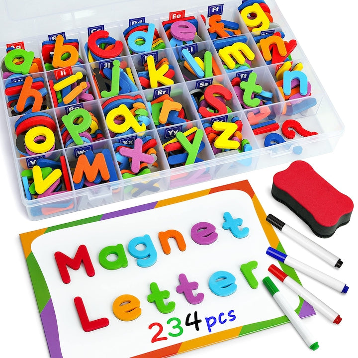 Set litere magnetice  OVERTANG  234 piese  multicolor  dezvolta abilitatile cognitive  spuma  3-7 ani