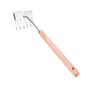 Hand weeding tool, stainless steel, wooden handle, 46.5x10x9cm