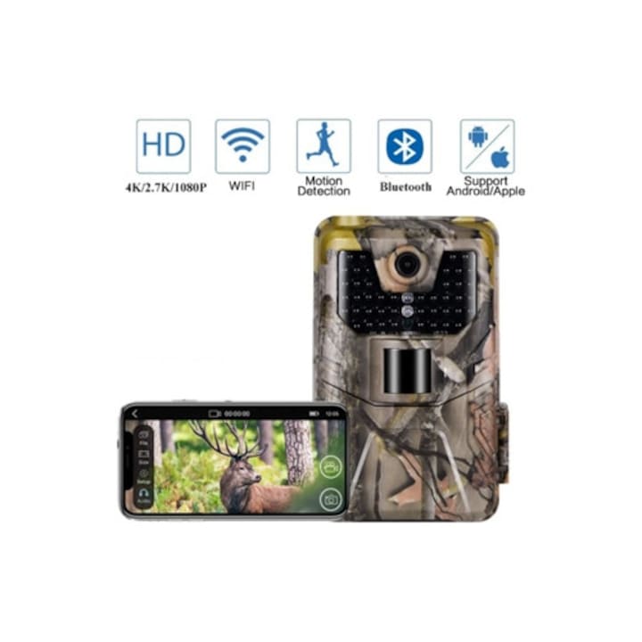 Camera de supraveghere vanatoare  Wi-Fi 24Mpx 1080P  nocturna  impermeabila  detectie miscare