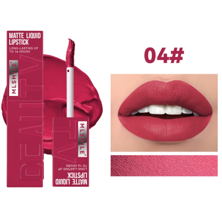 Ruj MLSMILE 04 roșu  fără cească  tip mat