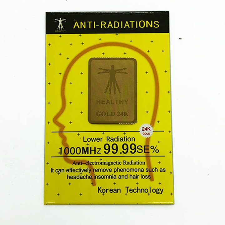 Sticker Healthy Gold 24k  impotriva radiatiilor electromagnetice pentru telefonul mobil  tableta  laptop