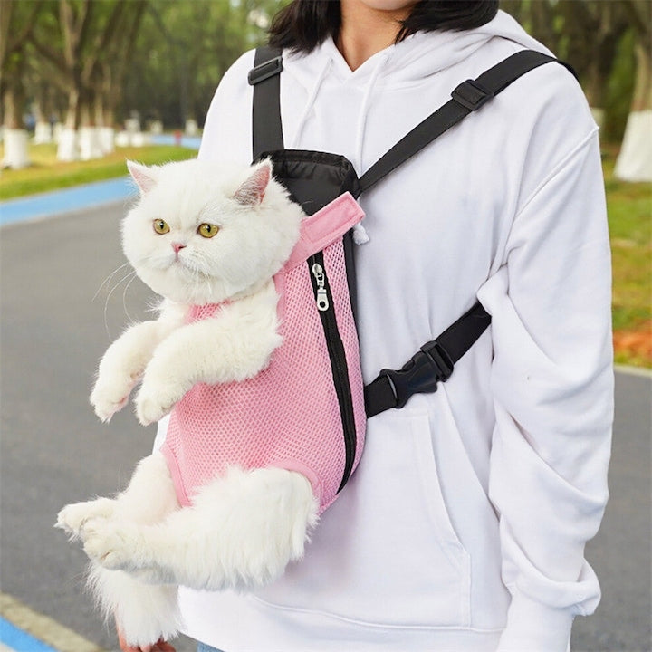 Rucsac transport animale mici  plasa respirabila  portabil  negru  30x40x20cm