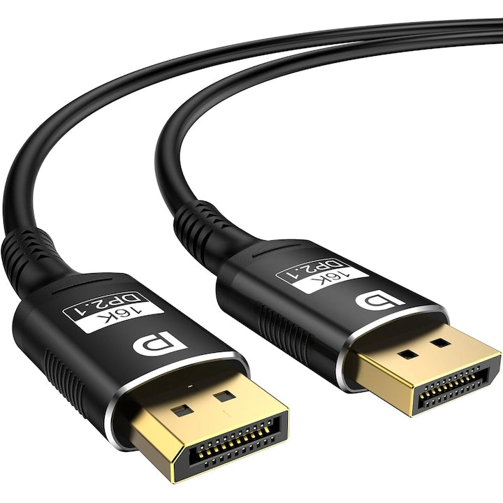 Cablu DisplayPort 2.1 16K  16K 30Hz  10K 60Hz  8K 120Hz  4K 240Hz tata-tata  HDR 80Gbps  3 m  Negru