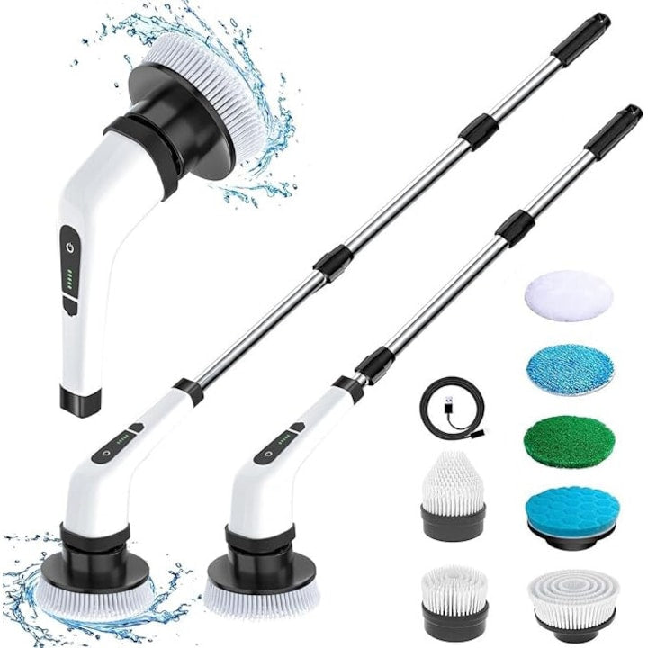 Perie Electrica de Curatare  7 capete de perie inlocuibile  2 viteze reglabile  USB reincarcabila  300/420 RPM  Alb