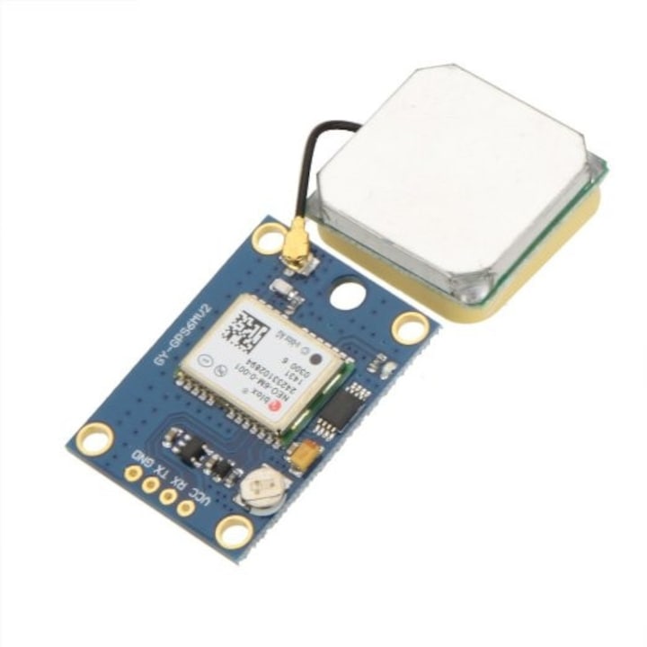 Modul GPS cu antenă ceramică și memorie EEPROM  interfață serială și alimentare 3–5V
