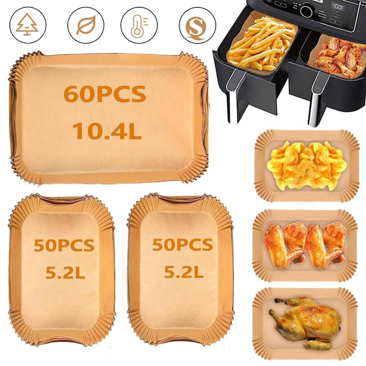 Set of 160 CHOOLY Air Fryer Liners, Oil and Water Resistant, 10.4L + 5.2L