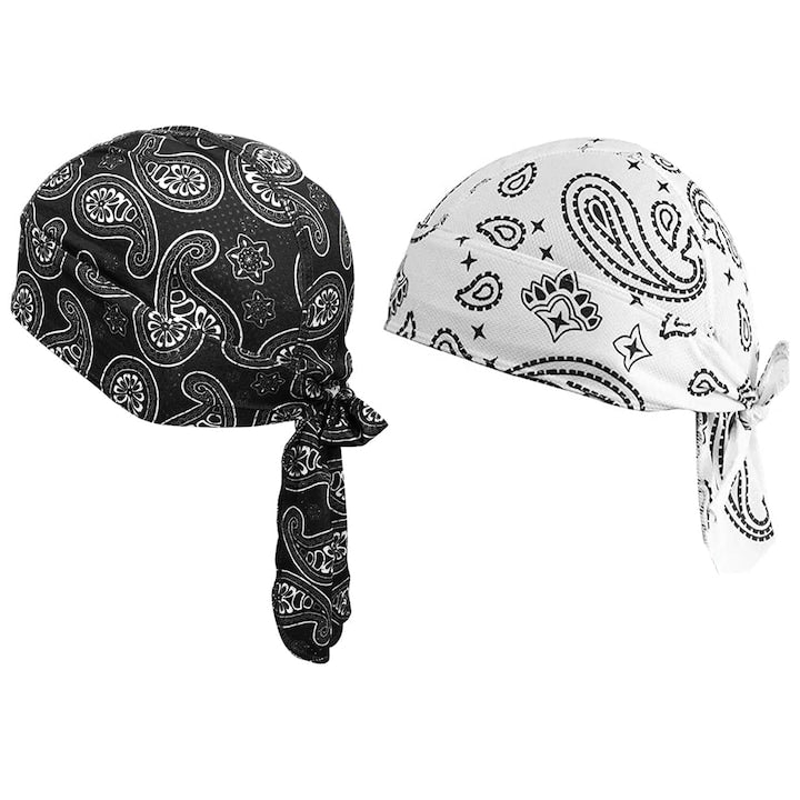 Set 2 Bandane  Poliester  Respirabile  Negru/Alb  Marime Universala