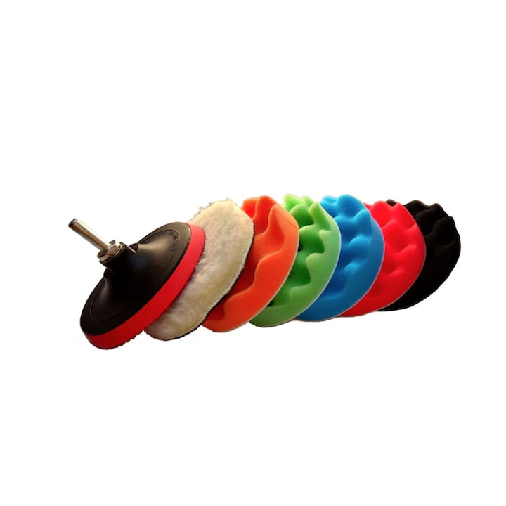 Set 8 bureti de spuma pentru polizare auto  3 inch  multicolor