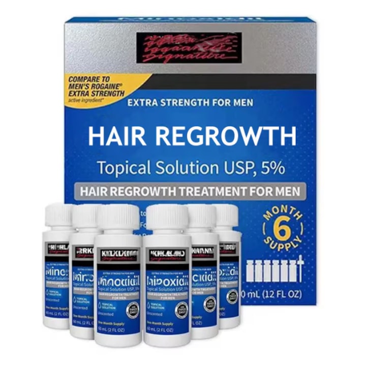 Kirkland Scalp Care and Hair Growth Solution 6 x 60ml Fragrance-Free Normal