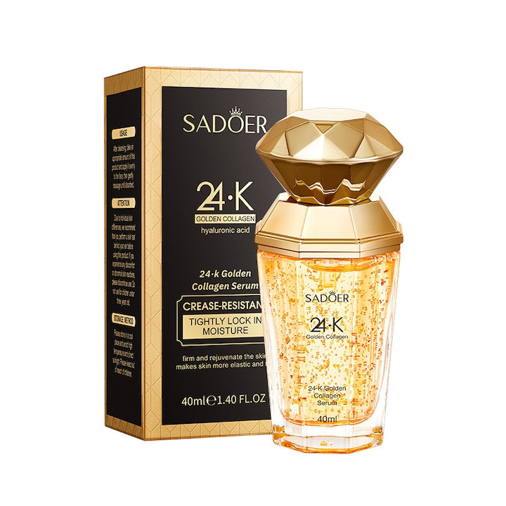Serum pentru ten SADOER 24K Gold Collagen  hidratare  imbunatatirea liniilor fine  30ml