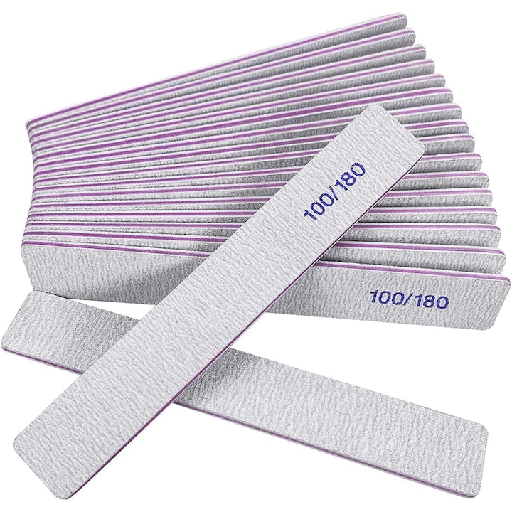 Set Pile Unghii Profesionale  Rqiurpn  set 12 buc  100/180 granulatie  pentru Modelare  Finisare si Intretinere Unghii Naturale si Artificiale Manichiura Pedichiura  Gri