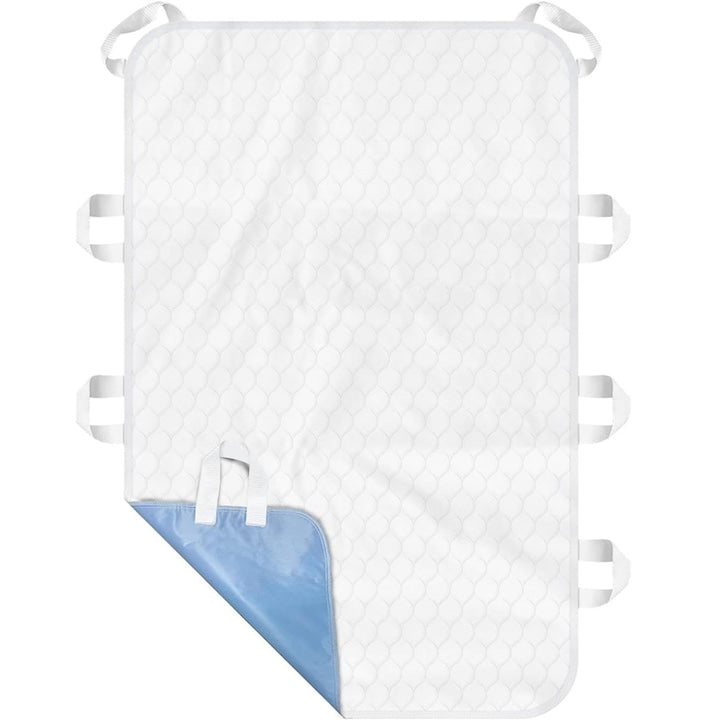 Aleza Impermeabila Reutilizabila  cu Manere pentru Manevrare Usoara  Wacorresi  Lavabila  pentru Persoane cu Afectiuni de Incontinenta  Adulti si Copii  Usor si delicat pe piele  Ingrijirea patului facuta simplu  86X132cm  Albastru