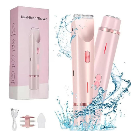 Epilator 2 in 1  Rqiurpn  Masina de ras electrica reincarcata  Umed si uscat  Pentru picioarele femeilor  fata sub axila  Roz