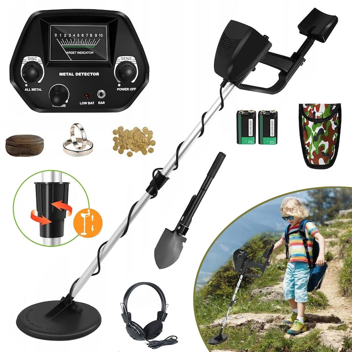 Professional Metal Detector for Adults and Kids, Waterproof Gold Detector, High Sensitivity Treasure Detector with Adjustable Stem, for Detecting Coins, Beach Treasures