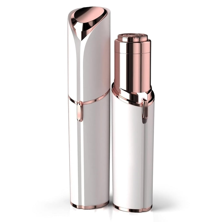 Epilator facial cu incarcare USB  aparat de ras facial feminin  aparat de ras facial nedureros  epilator electric pentru parul de buza faciala Peach  alb