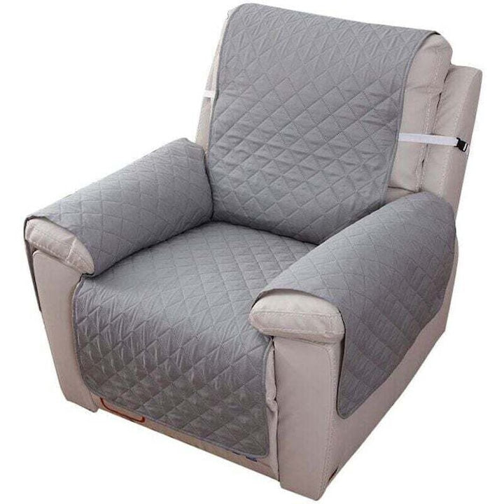 Husa fotoliu recliner  bumbac  impermeabila  gri  55x200cm