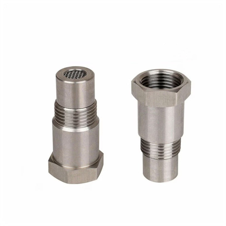Set de 2 adaptoare pentru senzor de oxigen  AjieQaQ  M18x1.5  otel inoxidabil  lungime 46.5mm