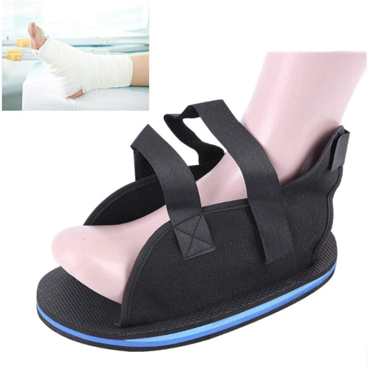 Pantof de ghips chirurgical  JENUOS  deschis la degete  talpa antiderapanta  negru  L
