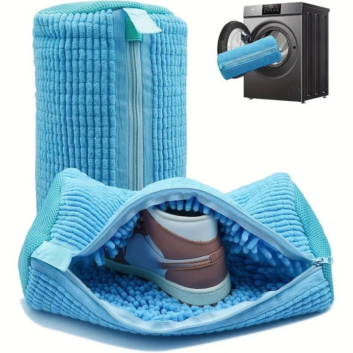 Shoe bag for washing machine ZOUN, specially designed to protect footwear, minimizes friction and damage, 39 × 19 cm, durable, soft fibers, blue