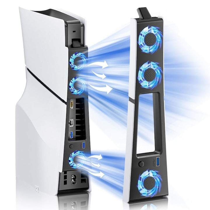 Ventilator racire PS5 Slim  3 ventilatoare  LED  USB 3.0