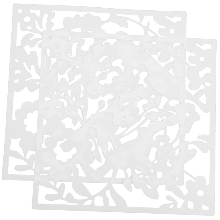 Set 2 panouri decorative pentru separator de camera YANYXR BCS3103685  din plastic cu model decupat  alb  40 x 40 x 0.2 cm