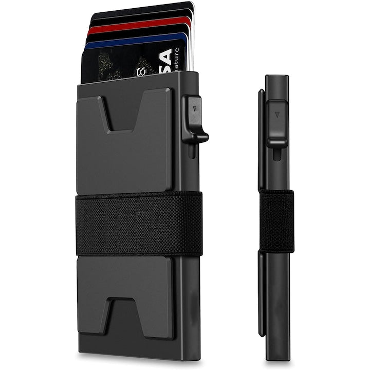 XONGSOR - Metal Wallet with Pop-up Card Holder Blocking Extendable Design 12+ Cards and Cash Ultra-slim