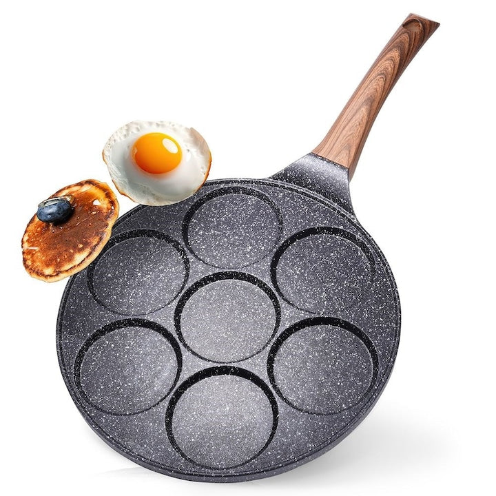 Tigaie pentru mini clatite  Vilde  Black & Wood  aluminiu/granit  7 compartimente  26cm  negru
