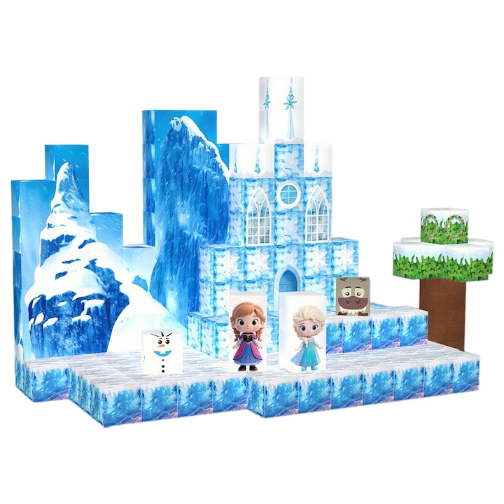 Set de blocuri de constructie magnetice  Cootway  150 piese  Frozen  multicolor