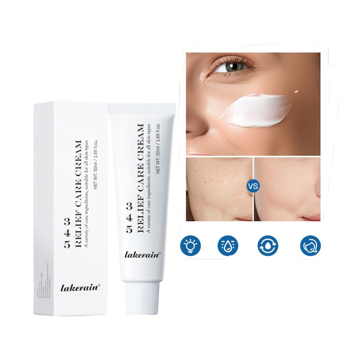 Crema de Fata Lakerain 345 Relief Care  cu Niacinamida si Pantenol  Hidratanta si Reparatoare  Anti-pete si Roseata  pentru Toate Tipurile de Ten  Regenereaza si Hraneste Pielea  50ml