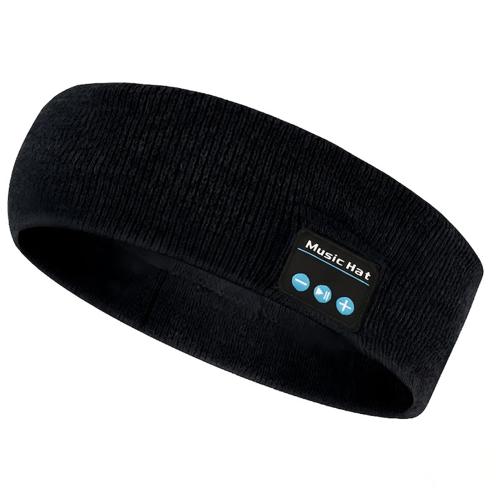 Banda Sport Bluetooth cu Casti Integrate  pentru Alergare  Yoga si Fitness  Absorbtie Transpiratie  Lavabila  Neagra