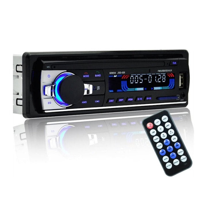MP3 player pentru masina  casetofon pentru masina  radio pentru masina cu Bluetooth  telecomanda  USB  card SD  radio FM  4x60W  hands-free  negru