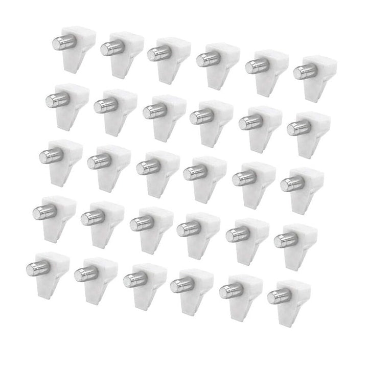 Shelf support set, 50 pieces, Plastic/Metal, 16.1*8mm, mini, White