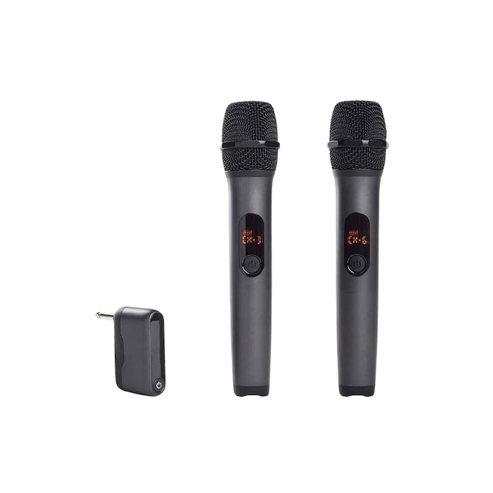 Wireless karaoke microphone set, two-way, black, XLR connection