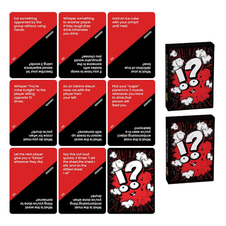 Adult Truth or Dare Game with Perfect Challenges and Questions, 50 Interactive Cards, for 2-10 Players, Adults 18+, Fun, for Parties, New Year's Eve, Cabin Trips or Gifts, Board Game, 9*6.60*1.80cm