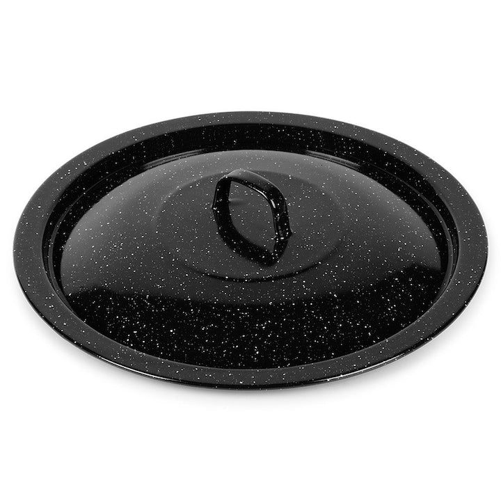 Capac Pentru Oala  Orion  9.5 l  36 cm  Emailat  Rezistent La Zgarieturi Si Coroziune  Maner Durabil  Destinat Oalelor Unguresti Cu Capacitate De 9.5 Litri  Negru