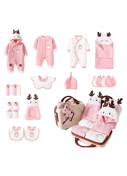 OEM - Set of 22 newborn clothing pieces Suitable for all seasons, cotton, pink, 0-3 Pink 12 installments with 0% interest